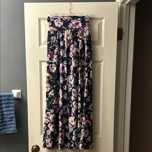 Joe B Floral Maxi Skirt - Pink and Black